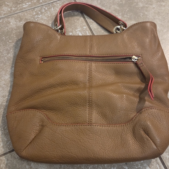 Vince Camuto Womens Brown 100% Genuine Leather Tote Handbag Purse With Strap - Picture 2 of 8